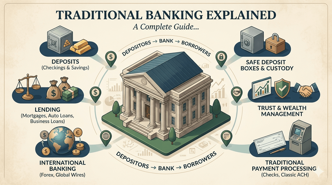 Traditional Banking Explained: A Complete Guide to How Banks Work, What They Offer, and How to Use Them Effectively