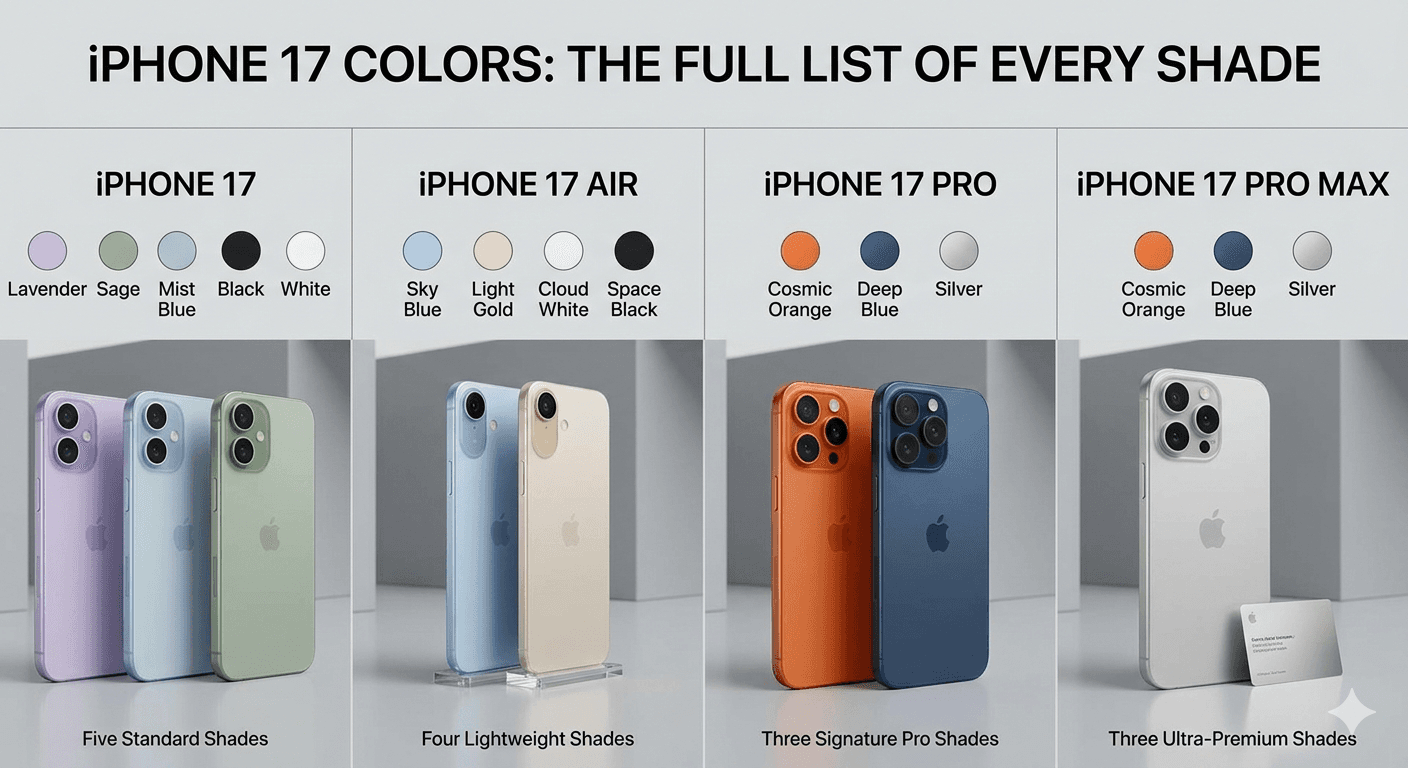 iPhone 17 Colors: Full List of Every Shade Across All Four Models